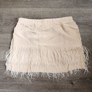 Zara Champagne Gold Feather Skirt Size S